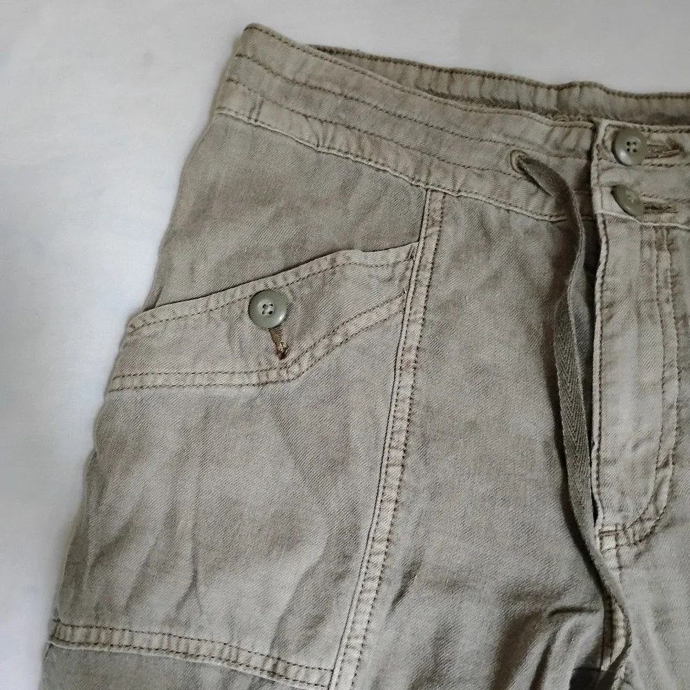 American Eagle Pants 4 Relaxed Fit Slim Cargo Linen Grunge Skater Gorp‎ Beach